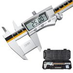 Digital Vernier Caliper, Preciva Digital Caliper Gauge, 150mm Micrometer with Clear LCD Screen, Precision Calipers Measuring Tool, Metal Measuring Gauge Stainless Steel with Inch/mm Conversion