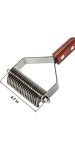 MEETWIN Undercoat Grooming Rake, Dematting Stripper, Tool, Combs with Blades, for Medium to Large Dogs, Cats, Stainless Steel Combines with Solid Wooden Handle (20-Blades)