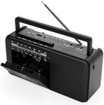 Audiobox RXC-15RBT Rechargeable Multi-Band Cassette Player with Bluetooth, AM/FM/SW, USB, and AUX Input – Vintage Portable Boombox