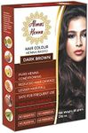 Almas Henna 80 GRAM 100% Organic Hair Color Powder Infused with Herbs, Natural Henna for Soft Shiny Hair (2.82 OUNCE, DARK BROWN)