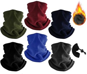 6 Pack Winter Neck Warmer Ski Face Mask: Fleece Neck Gaiter Mask Face Cover Balaclava Mask Scarf Motorcycle Gator for Men Women Snowboard Cycling Fishing Running Wind Protection Outdoor, Red