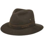 Stetson Avasun Waxed Cotton Traveller for Ladies/Men - Hiking hat with UV Protection 40+ - Sun hat - Water Repellent - Waxed Cotton hat - Rain hat for Summer/Winter Dark Brown S (54-55 cm)