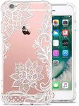 GREATRULY Floral Clear iPhone 6S Case iPhone 6 Case for Women/Girls, Pretty Phone Case for iPhone 6S / 6,Flower Design Transparent Soft TPU Shock Absorption Bumper Cushion Silicone Cover Shell,FL-S