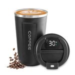 Newvenper Stainless Steel Vacuum Insulated Travel Coffee Mug, Led Temperature Display Insulated Tumbler, Leak Proof with Lid Keeps Cold and Warm, Suitable for Coffee, Tea and Beer (Black)