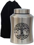 Cremation Urn for Ashes for Adults up to 160lbs Tree of Life Funeral Burial Urns Satin Bag for Human Ashes