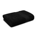 Trident 100% Cotton Towels for Bath | Towels for Bath Large Size | Trident Bath Towel - Soft & Absorbent | 450 GSM | 1 Piece Bath Towel for Men/Women | Urban Comfort | 70 cms x 140 cms - Black