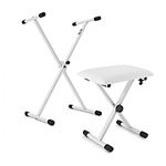 Keyboard Stand and Stool Set White by Gear4music