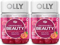 OLLY Undeniable Beauty Gummy, for Hair, Skin, Nails, Biotin, Vitamin C, Keratin, Chewable Supplement, Grapefruit, 30 Day Supply - 120 Count