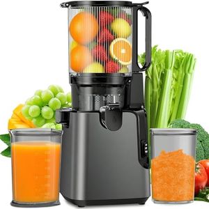Cold Press Juicer, 1.8L Slow Juicer Machines, 350W Juice Extractor Machine,13CM Large Feed Chute Fit Whole Vegetables and Fruits, 99% High Juice Yield, Easy to Clean(Grey)