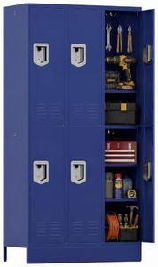 SAPITAL 6-Door Metal Lockers for Employees, 72" H 16-Gauge Heavy-Duty Lockable Steel Storage Cabinet with Shelves and Hooks for Office, Gym, School and Garage