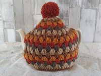 Forever Autumn Hand crochet tea cosy/cozy. For medium sized 4 cup teapot