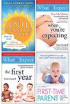 The Gentle Parenting Book, What to Expect When Youre Expecting, What to Expect The 1st Year, First Time Parent 4 Books Collection Set