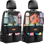 SURDOCA Car Seat Organizer with 11Inch Tablet Holder,8 Pockets,4th Gen Road Trip Essentials for Kids,Backseat Organizer Protectors Storage Accessories