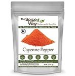 The Spice Way Premium Cayenne Ground - 8 oz - pure chile powder with 80,000 Heat Units