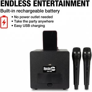 RockJam Bluetooth Karaoke Machine – Portable Speaker with Mic