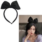 Large Black Bow Headbands for Women Girls Bowknot Head Band Big Bows Headband Christmas Halloween Party Cosplay Headdress for Women Black Bowknot Hair Band Accessories