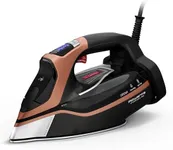 Rowenta SteamForce Pro Garment Steam Iron, 400 hole, Stainless Steel Soleplate, Vertical Steaming, Variable Steam Control, Auto Off, Black/Copper