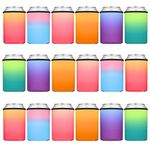 Wegics Beer Can Coolers Sleeves, 12OZ Soft Insulated Blank Neoprene Bottle Soda Cover Coolers, HTV Personalized Collapsible Blank Bulk Drink Cooler for Parties, Wedding Events Gift(Sweet Taffy,18)