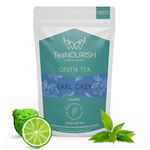 TeaNOURISH Earl Grey Green Tea | Loose Leaf Darjeeling Green Tea Enriched with Natural Bergamot Extract | 100% NATURAL INGREDIENTS | 50 Cups Hot or Iced Tea - 3.53oz/100g