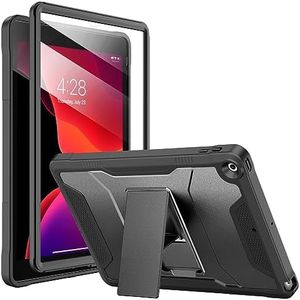 Soke Case for iPad 9th/8th/7th Generation 10.2-Inch (2021/2020/2019 Release), with Built-in Screen Protector and Kickstand, Rugged Full Body Protective Cover for Apple iPad 10.2 Inch - Black