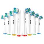 8 Pack Toothbrush Head Oral B Braun Replacement Heads Including 4 Precision Clean and 4 Oral B Cross Action Toothbrush Heads Compatible with All Braun Oral B Electric Toothbrushes Heads