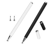 thexxa Stylus Pen for iPad 2 Pcs for Apple/iPhone/Ipad/pro/Mini/Air/Android/for Samsung Galaxy Tab A7/A8/Microsoft/Surface All Capacitive Touch Screens Black+White (Black+White)