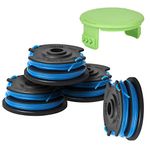 Generep Weed Eater String Trimmer Spool for Greenworks .065-Inch Dual Line，Spool Model: 29082/29242，Compatible with Greenworks Models 21212 and 21272（4 Spools, 1 Cap