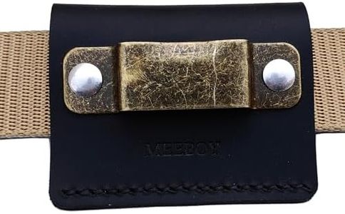 MEEBOY Leather Tool Holder Tape Measure Holder Clip Tape Holder for Tool Belt (Black)