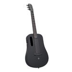 LAVA ME AIR Portable Carbon Fiber Electric-Acoustic Guitar. Travel Guitar for Beginners with Onboard Effects and Magnetic Pickup.BLACK