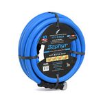 Zephyr Next-Gen Garden Hose (1/2" x 25ft, Ultra-Light Flexible Rubber, Brass Fittings), Blue