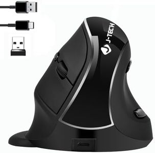 JTD Mouse Senza Fili del Mouse Verticale ergonomico, Ricaricabile 2.4G RF e connessione Bluetooth 4.0 Wireless Optical Mouse 800/1200/1600/2400 DPI per lancette Piccole (v638-dual mode)