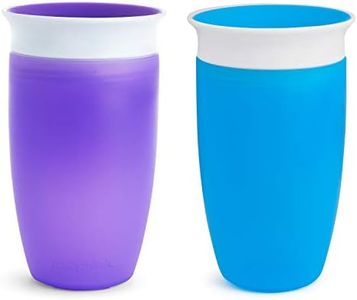 Munchkin Miracle 360 Cup, Baby and Toddler Sippy Cup, Ideal Sippy, Water and Weaning Cup 12+ Months, 10 oz/ 296 ml, 2 Pack, Purple & Blue
