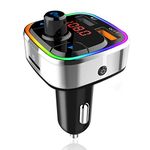 Bluetooth 5.0 Car FM Transmitter,QC3.0 Wireless Bluetooth Car Adapter Mp3 Music Player Car Kit with Hands-Free