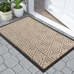 Yimobra Door Mat Outdoor Entrance, Heavy Duty Durable Front Welcome matt for Outside Home Entry, Doormat for Back Patio Floor Porch Garage Office, Low Profile, Easy Clean, 92 x 61 cm, Light Beige