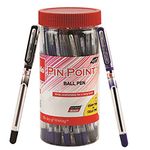 Cello Pinpoint Ball Pen | Jar of 25 | Blue & Black Ball Pen | Lightweight Ball Pens | Ball pens set for office and Stationery items for students | Ball Pens for comfortable writing