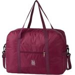 Cabin Bag 45x36x20 for Easyjet Airlines, YYGOJOY Underseat Foldable Travel Duffel Bag Holdall Tote Carry on Luggage Overnight Weekend Bag for Women and Men (Wine Red)
