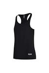 TCA Women's Workout Vest – Lightweight Sleeveless Sports Vest for Running, Training, and Fitness - Black Stealth, S