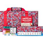 Jongyance American Mahjong Set, Mahjong Tiles Set, Red Bag,166 White Tiles, 4 All-in-One Rack/Pushers (Ma Jong, Mah Jongg, Majiang)