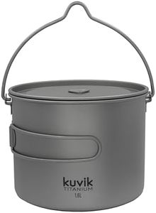 Kuvik 1600ml (54 oz) Titanium Pot with Bail Handle - Ultralight and Compact Pot for Backpacking, Camping, and Survival