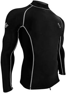 Platinum Sun Unisex Thermal Swim Shirt for Men & Women cold water Rash Guard, Fleece lining UPF50, Calder, Large