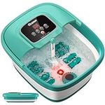 HOSPAN Collapsible Foot Spa with Heat, Bubble, Red Light, and Temperature Control, Foot Bath Massager with 8 Shiatsu Massage Rollers, Pedicure Foot Spa for Relaxation - FS01A