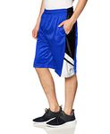 Southpole Men's Basic Basketball Mesh Shorts, Royal, Large