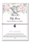 Just A Little Something 10X Baby Shower Wish bracelet | Baby Shower favour | gift | thank you for coming | Pink | Elephant