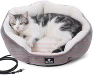 MARUNDA Heated Cats Bed for Indoor Use, Electric Cats Heated Bed, Pets Heating Bed for Cats and Small Dogs, Washable Pets Heated Bed with Automatic Heating Pad (20x18x7 Grey)