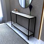 Decoworld || Elegant Console Table With Storage || Console Tables For Living Room And Entryway || Side Tables For Room Decor (Black) - Metal