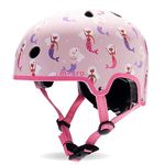 Micro Scooters | Bike/Scooter Printed Deluxe Children's Helmet | Cycling Accessories | Adjustable Headwear | Boys & Girls | 48-54cm | Mermaid