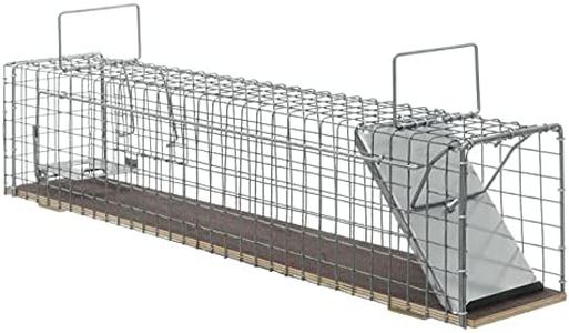 Marderfalle 80x15x19cm mit Holzboden Kaninchenfalle Lebendfalle Rattenfalle