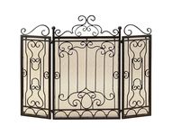 Deco 79 Metal Fire Screen, Brown