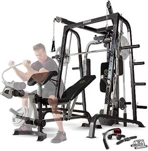 Marcy MD-9010G Home Gym Smith Machine with Weight Bench