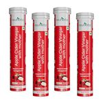 Neuherbs Apple Cider Vinegar with Mother Effervescent Tablet | With Vitamin B6 & B12 | Zero Added Sugar | Easy To Carry & Consume | 20 Tablets (Pack of 4), Apple Flavour
